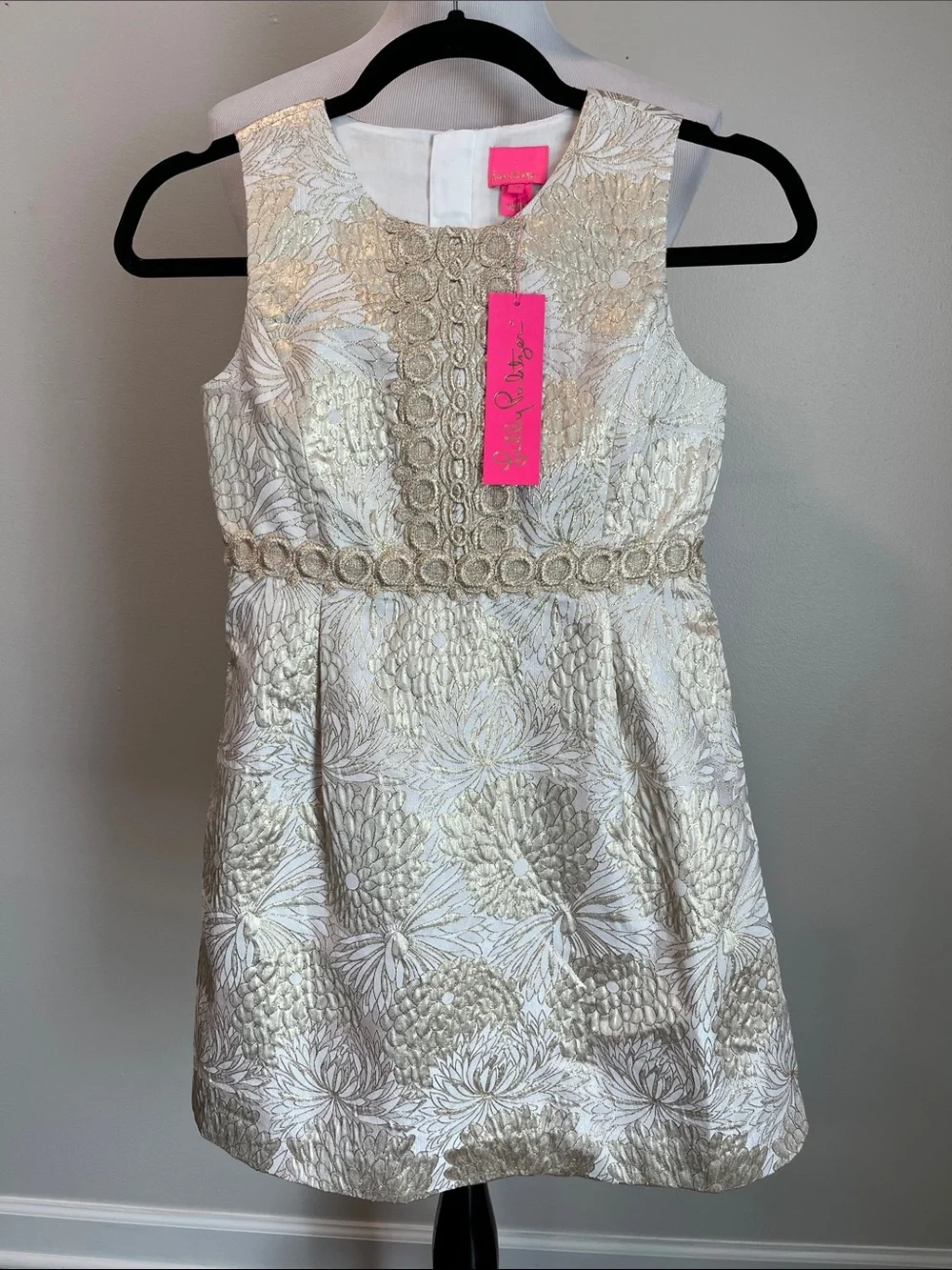 Lilly Pulitzer Floral Jacquard Girls' Dress Mini Clare Dress Retail $118